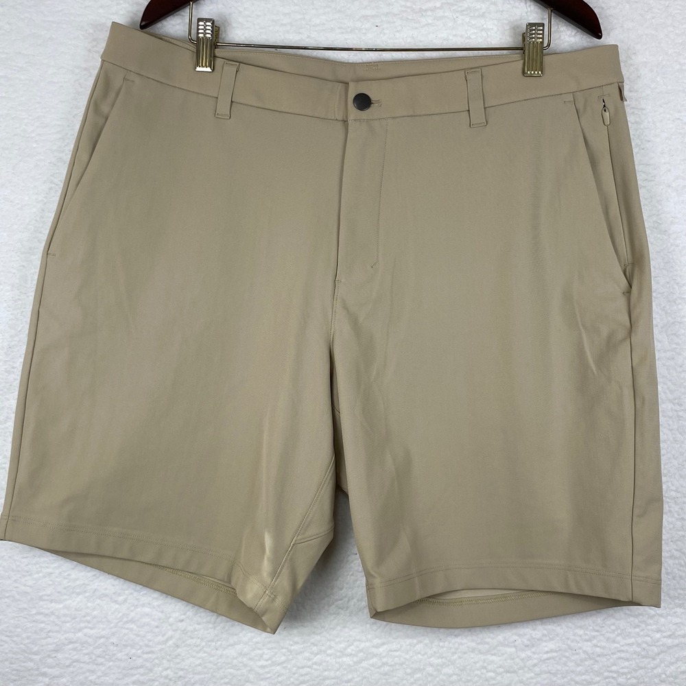 Lululemon Commission Golf Shorts Mens 38 Tan Khaki Technical Stretch LM7B96S